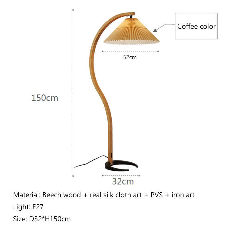 Ozawa Unique LED Floor Lamp, Wood/Metal, Living Room