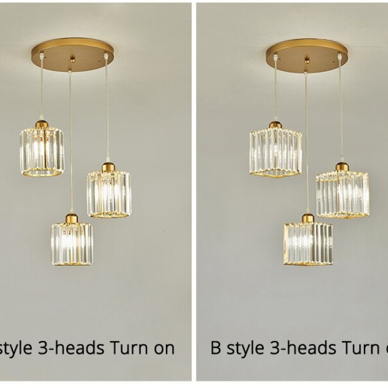 Herbert Modern Cluster Cylinder Glass Pendant Light, Black/Gold