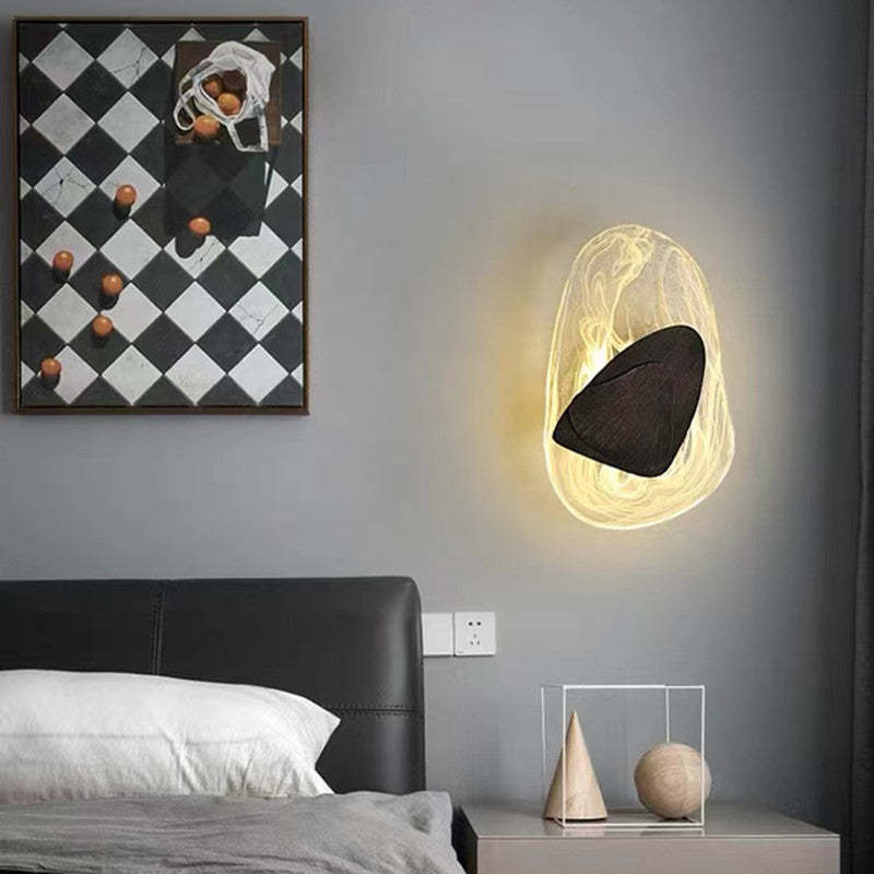 Chan Art Deco Irregular Metal/Acrylic Wall Lamp, Black/Gold
