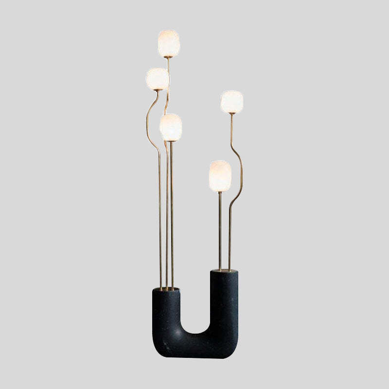 Russo Artistic Ball Glass Metal Floor Lamp