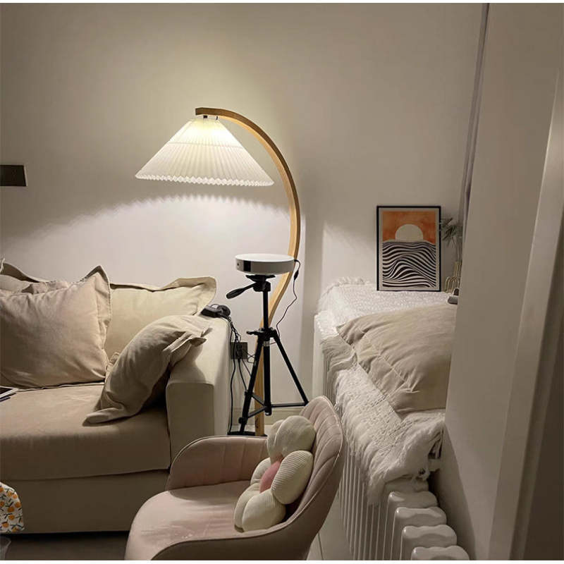 Ozawa Unique LED Floor Lamp, Wood/Metal, Living Room