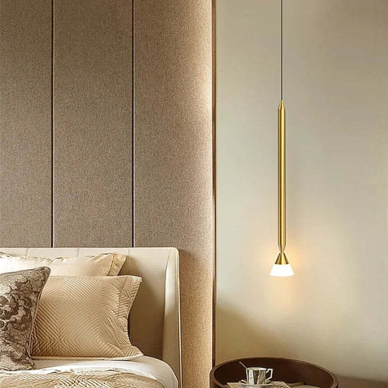 Carr Linear Metal Pendant Light, Black & Gold