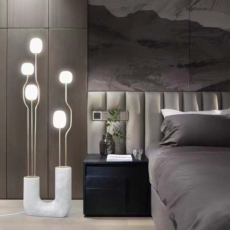 Russo Artistic Ball Glass Metal Floor Lamp