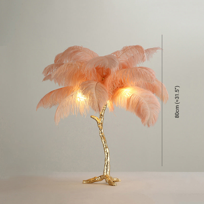 O'Moore Nordic Luxury Unique Ostrich Feather Floor Lamp/Table Lamp