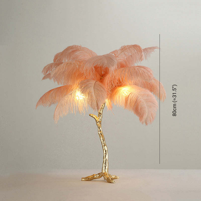 O'Moore Nordic Luxury Unique Ostrich Feather Floor Lamp/Table Lamp