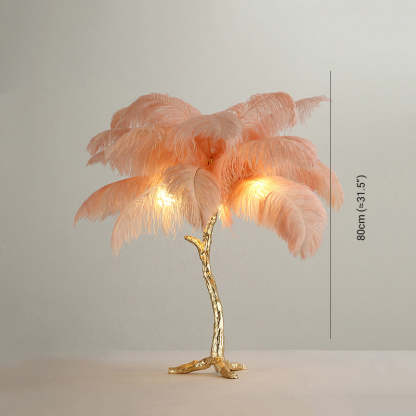 O'Moore Nordic Luxury Unique Ostrich Feather Floor Lamp/Table Lamp
