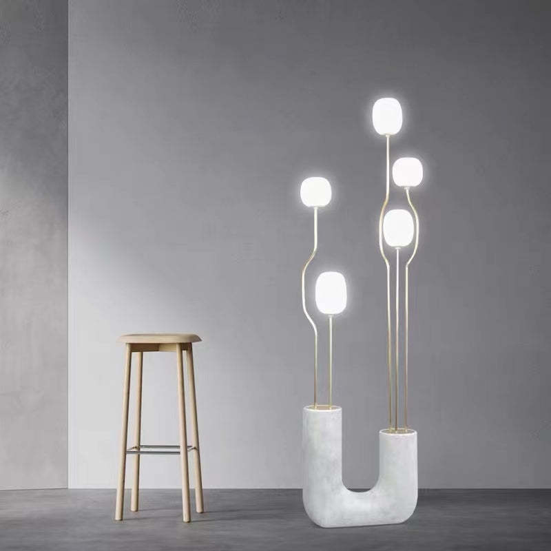 Russo Artistic Ball Glass Metal Floor Lamp