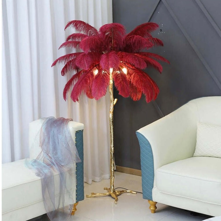 O'Moore Nordic Luxury Unique Ostrich Feather Floor Lamp/Table Lamp