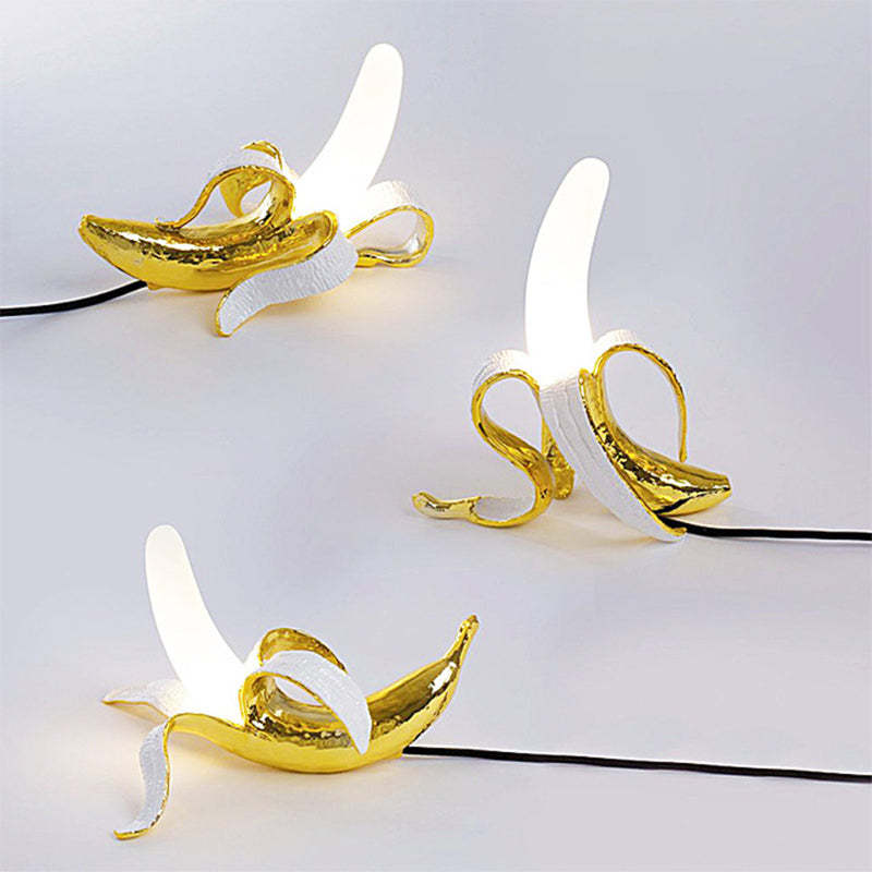 Celesta Banana Lamp - Gold and White Resin Lighting