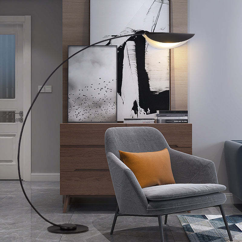 Edge Modern Arch Metal Floor Lamp, Black