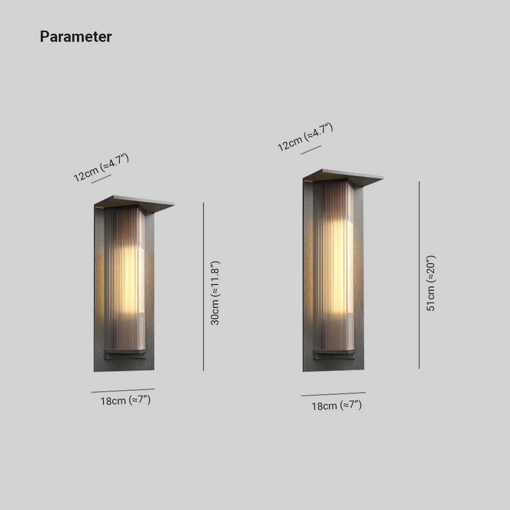 Orr Modern Rectangular Acrylic Outdoor Wall Lamp Transparent