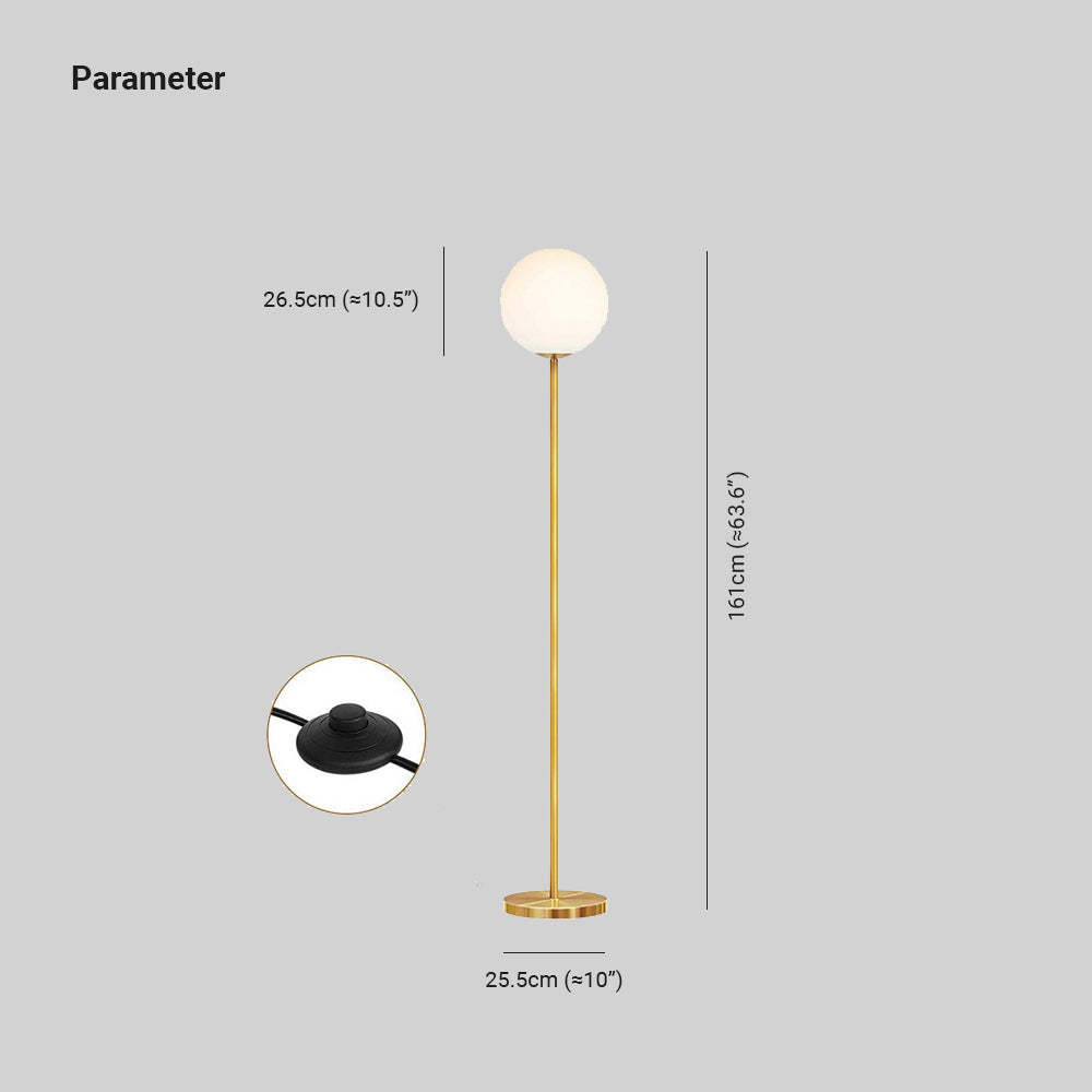 Valentina Simple Single Glass Bubble Floor Lamp