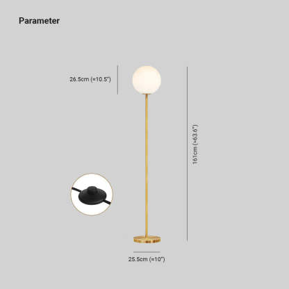 Valentina Simple Single Glass Bubble Floor Lamp