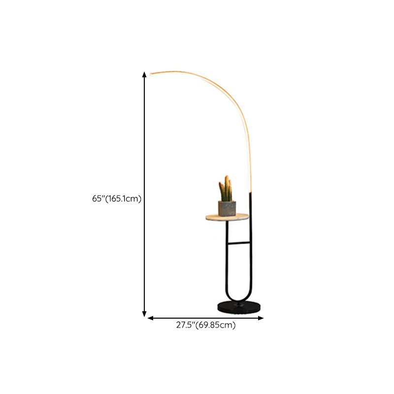 Edge Floor Lamp Bedside Table Modern, Marble/Acrylic, Black, Bedroom