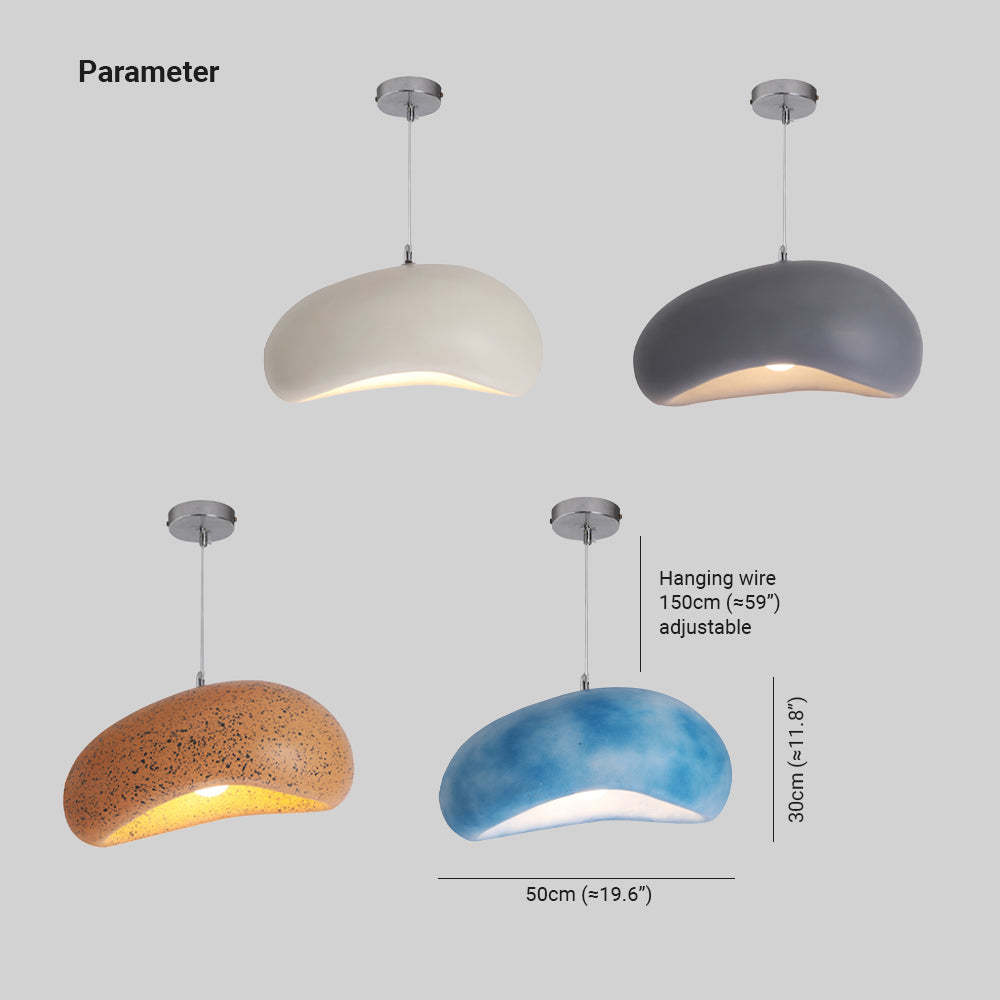 Byers Wabi Sabi Bread Shape Resin Pendant Light, 4 Color