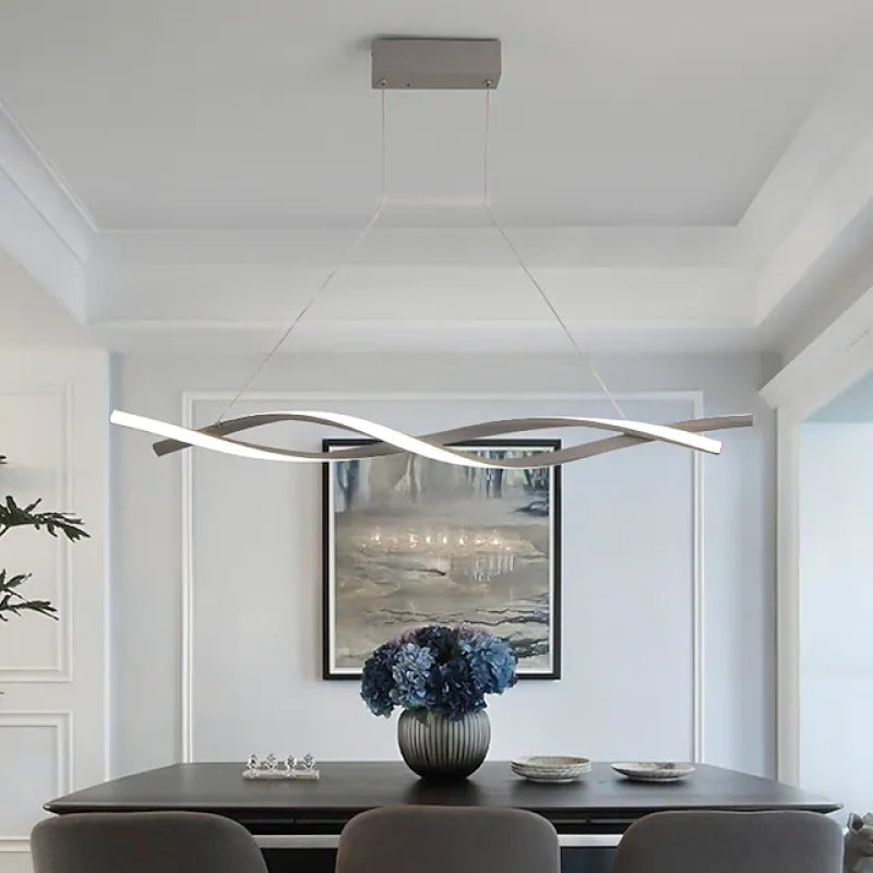 Louise Modern Minimalist Nordic Cross-Curved Metal Pendant Light
