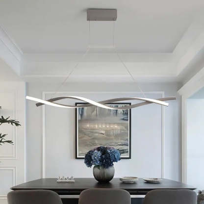 Louise Modern Minimalist Nordic Cross-Curved Metal Pendant Light