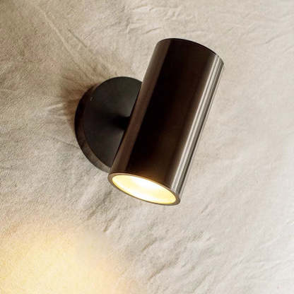 Freja Moden Spotlight cylindrical Metal Wall Lamp, Gold/Black