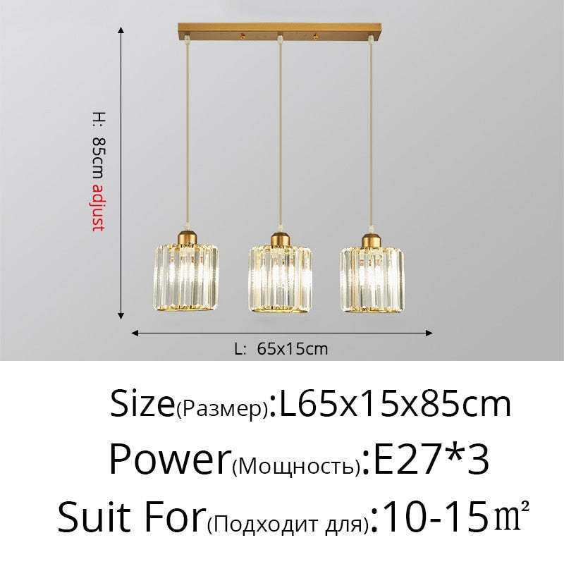 Herbert Modern Cluster Cylinder Glass Pendant Light, Black/Gold