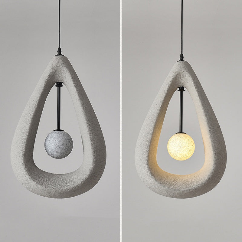 Byers Modern Pendant Light in teardrop shape with light on/off