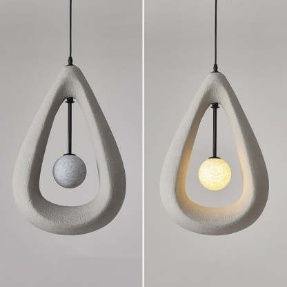 Byers Modern Pendant Light in teardrop shape with light on/off