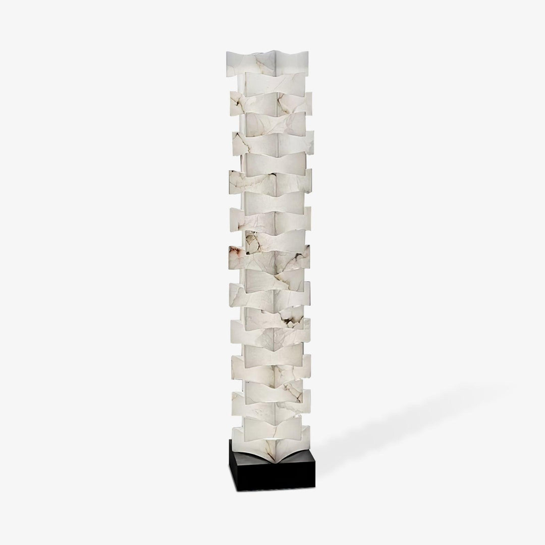 Jade Chic Layered Alabaster Floor Lamp Living Room Bedroom