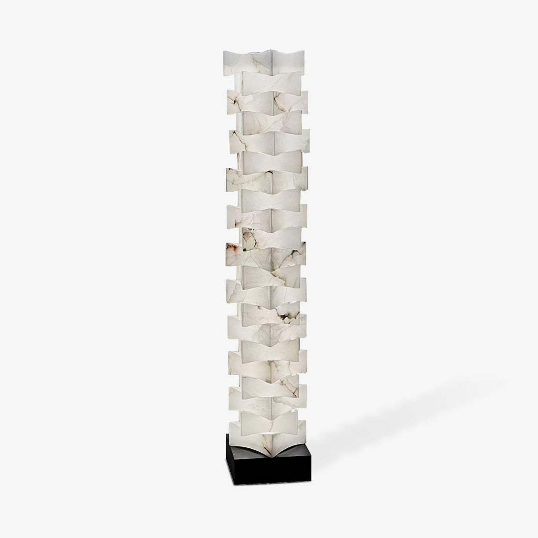 Jade Chic Layered Alabaster Floor Lamp Living Room Bedroom