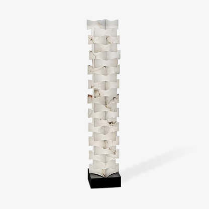 Jade Chic Layered Alabaster Floor Lamp Living Room Bedroom