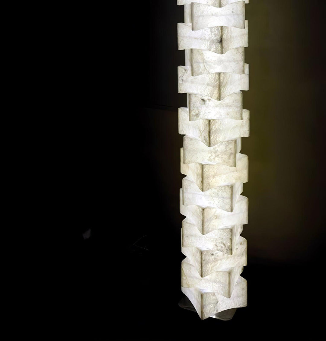 Jade Chic Layered Alabaster Floor Lamp Living Room Bedroom