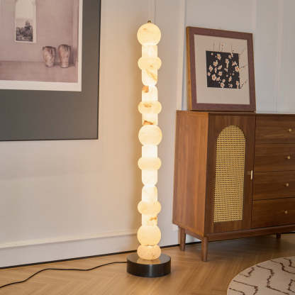 Jade Alabaster Sculptural Modern Floor Lamp Living Room Bedroom