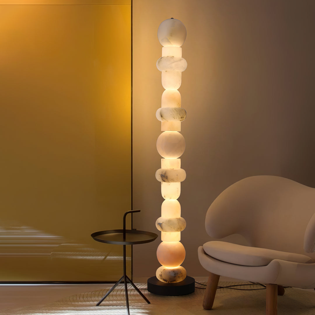 Jade Alabaster Sculptural Modern Floor Lamp Living Room Bedroom