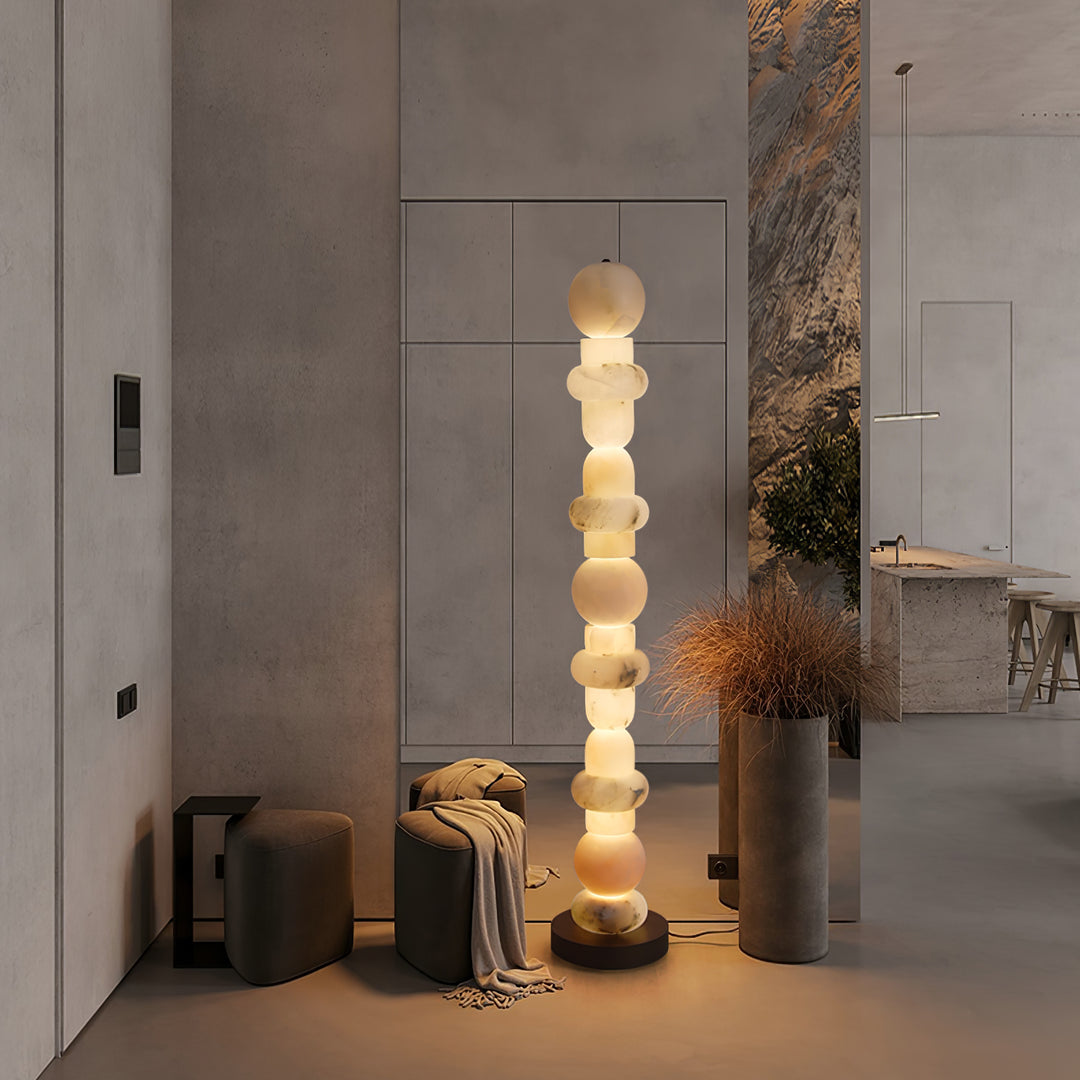Jade Alabaster Sculptural Modern Floor Lamp Living Room Bedroom