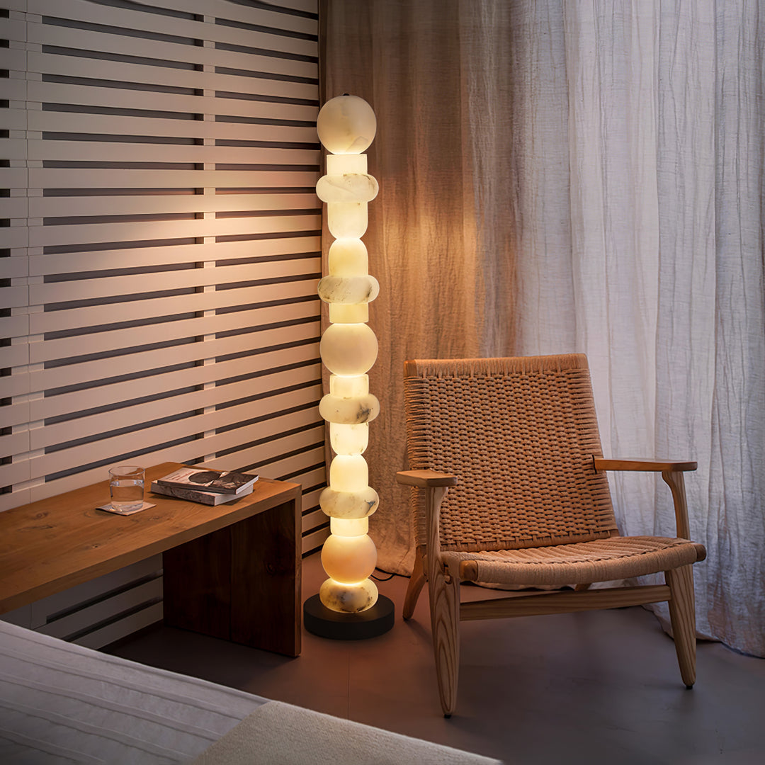 Jade Alabaster Sculptural Modern Floor Lamp Living Room Bedroom