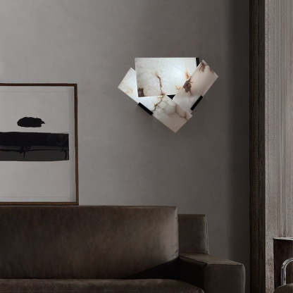 Jade Alabaster Geometric Contemporary Wall Light Living Room