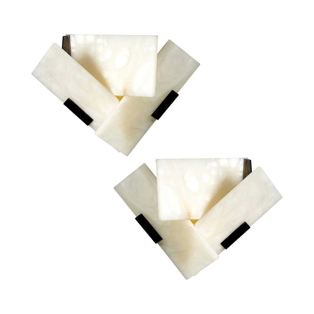 Jade Alabaster Geometric Contemporary Wall Light Living Room