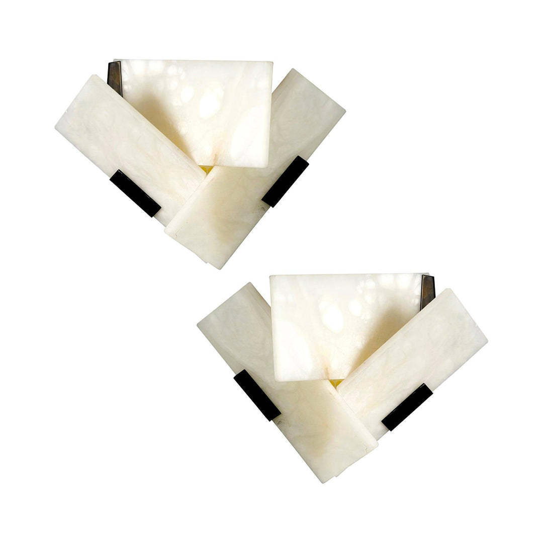 Jade Alabaster Geometric Contemporary Wall Light Living Room