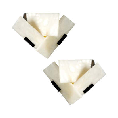 Jade Alabaster Geometric Contemporary Wall Light Living Room