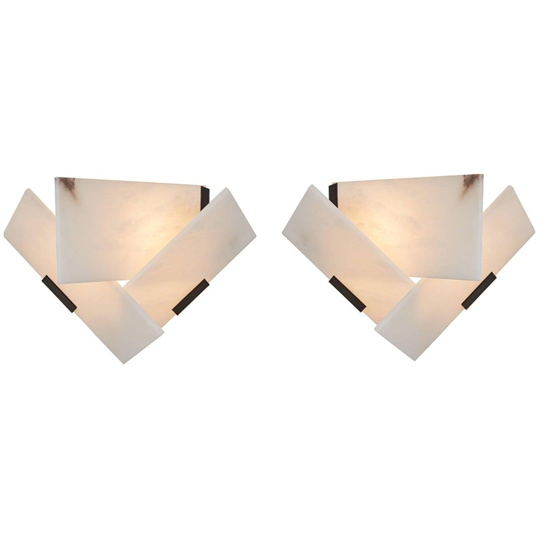 Jade Alabaster Geometric Contemporary Wall Light Living Room