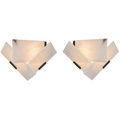 Jade Alabaster Geometric Contemporary Wall Light Living Room