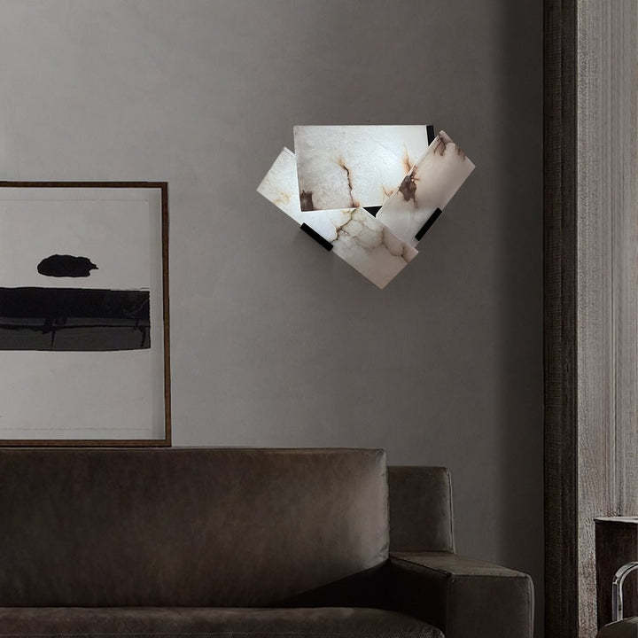Jade Alabaster Geometric Contemporary Wall Light Living Room