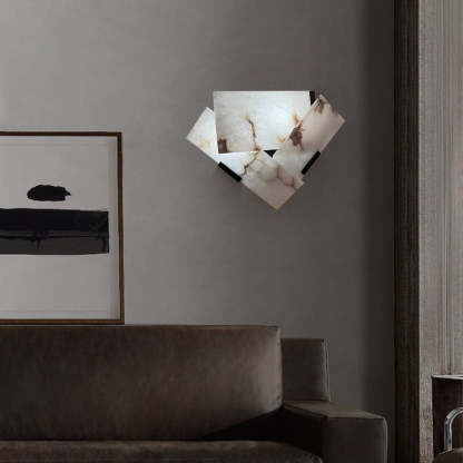 Jade Alabaster Geometric Contemporary Wall Light Living Room