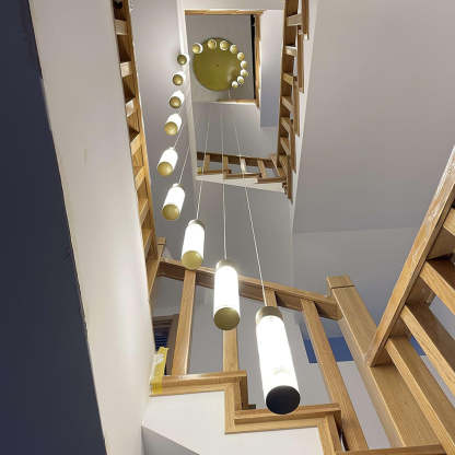 Jade Alabaster Cascade Brass Modern Chandelier Hallway