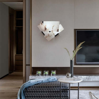 Jade Alabaster Geometric Contemporary Wall Light Living Room