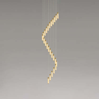 Jade Alabaster Cascade Brass Modern Chandelier Hallway