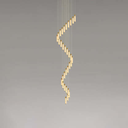 Jade Alabaster Cascade Brass Modern Chandelier Hallway