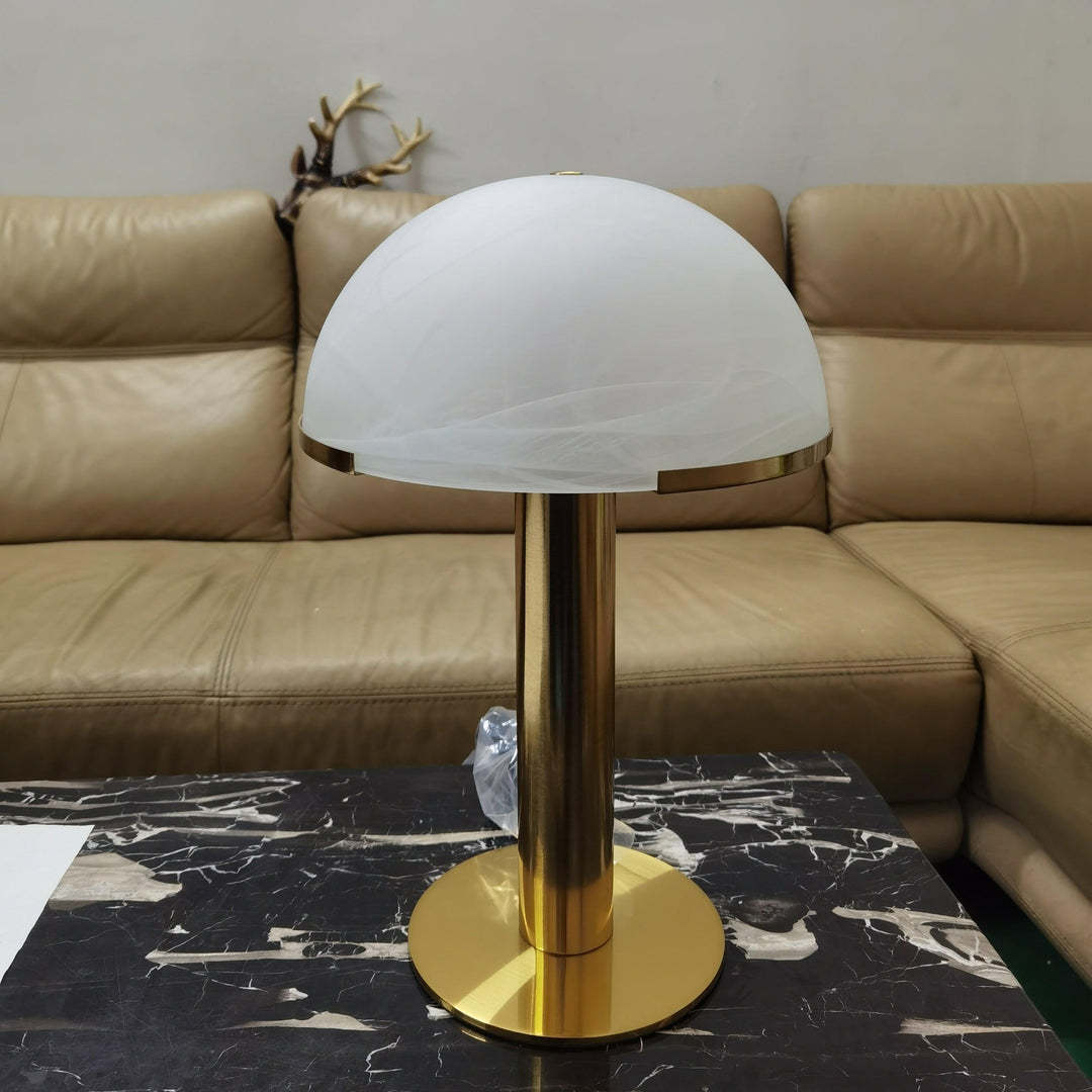 Table Lamp Alabaster Mushroom Brass Living Room Bedroom | Las Sola