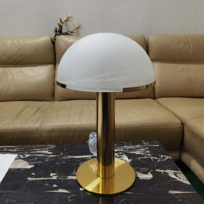 Jade Mushroom Alabaster Brass Table Lamp Living Room Bedroom