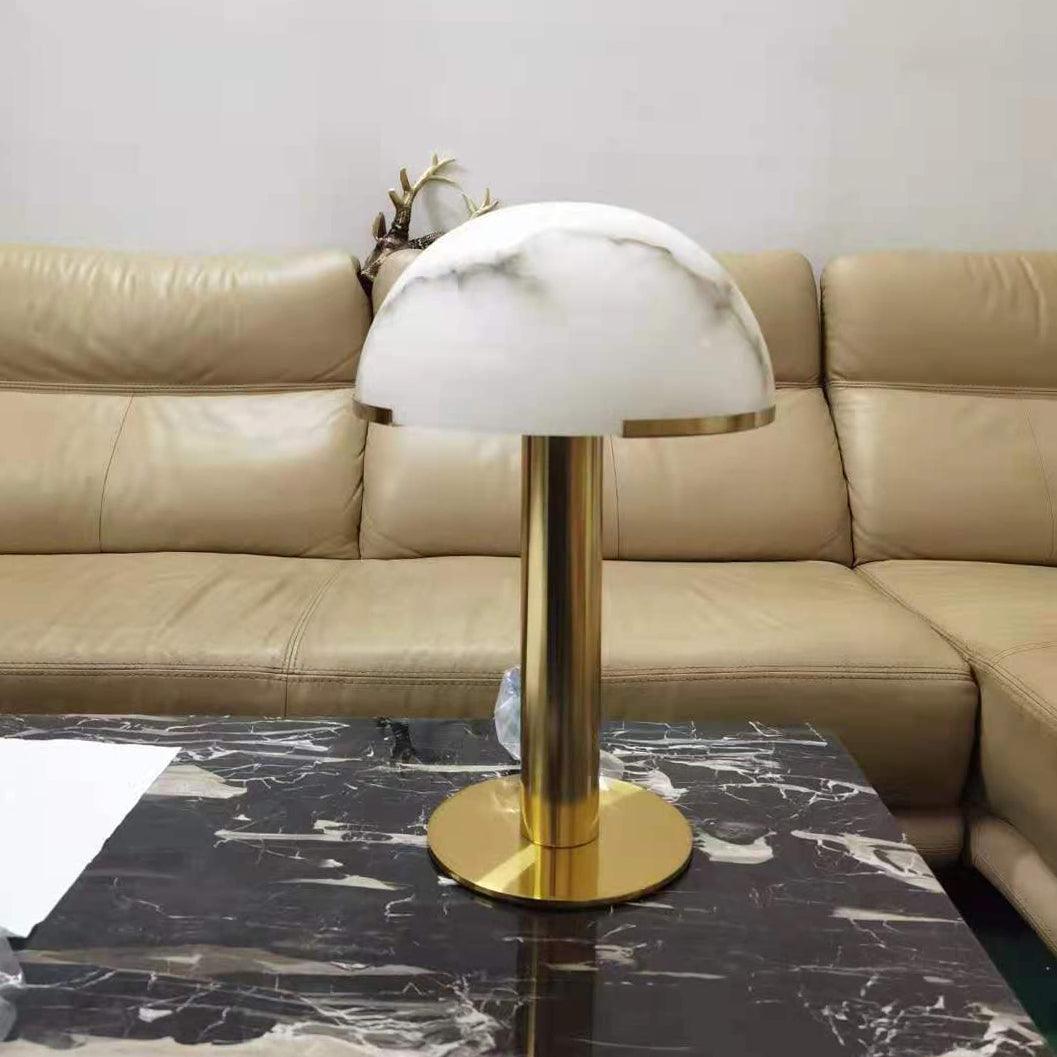 Jade Mushroom Alabaster Brass Table Lamp Living Room Bedroom