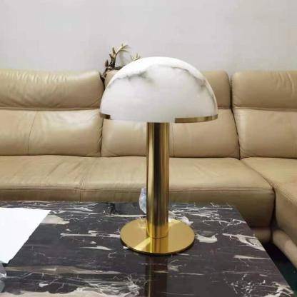 Jade Mushroom Alabaster Brass Table Lamp Living Room Bedroom