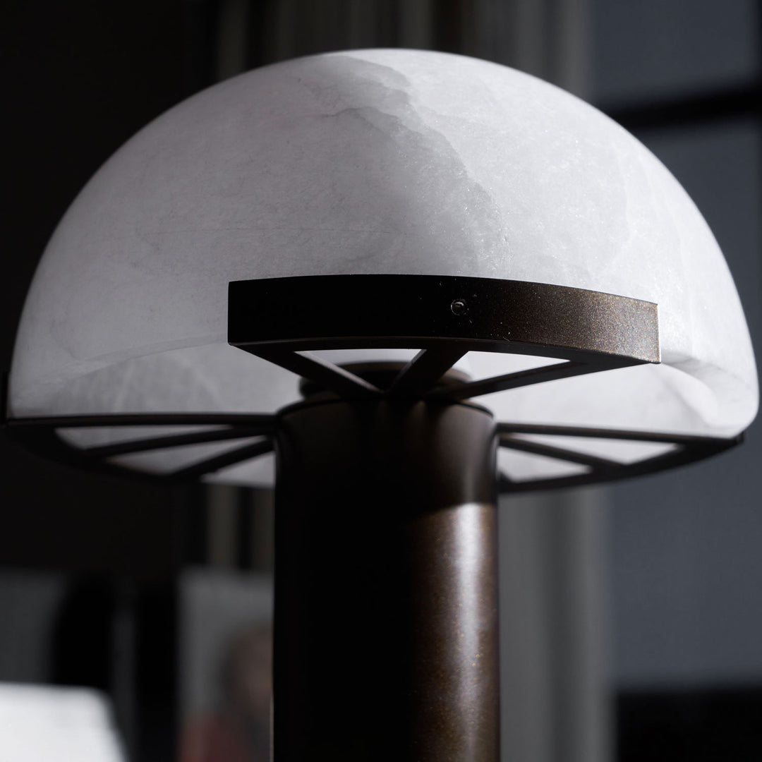 Jade Mushroom Alabaster Brass Table Lamp Living Room Bedroom